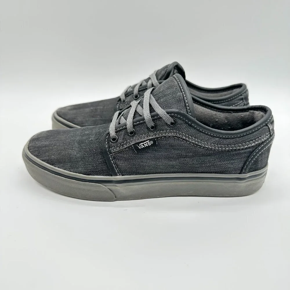 Vans Chukka Low Youth Dark Grey Denim & Pewter Skate Shoes Sz 4.5